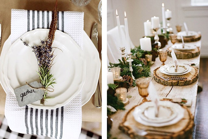 holiday dinner table setting